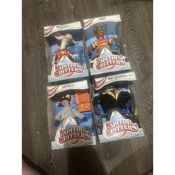 RARE -Lot Of 4 1992 Kenner CAPITOL CRITTERS Figures – SQUASH ‘EM –
